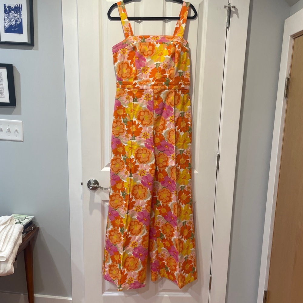 Floral Jumpsuit in Orange and Pink
